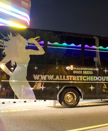 all stretched out mini party bus