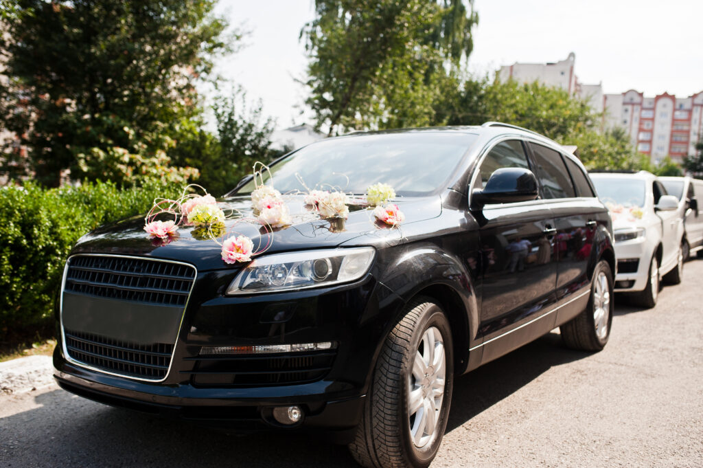 limousine with flowers 